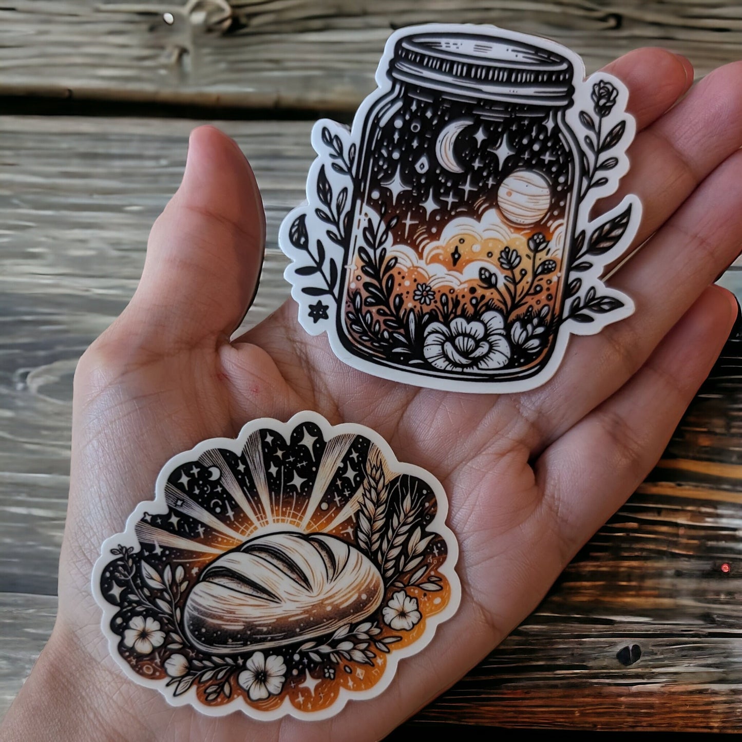 Sourdough Sticker - Waterproof Sourdough Starter Mason Jar and Sourdough Loaf Sticker Design - Premium Vinyl Sticker for Decorating Gift Set