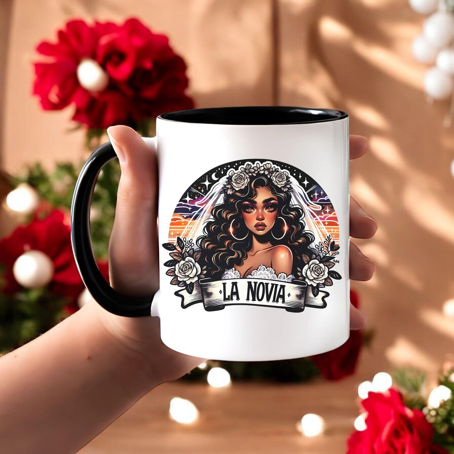 La Novia - Latina Bridal Bold and Beautiful Hispanic Latina Bride Mug - Vintage Bridal Shower Pre Wedding Gift