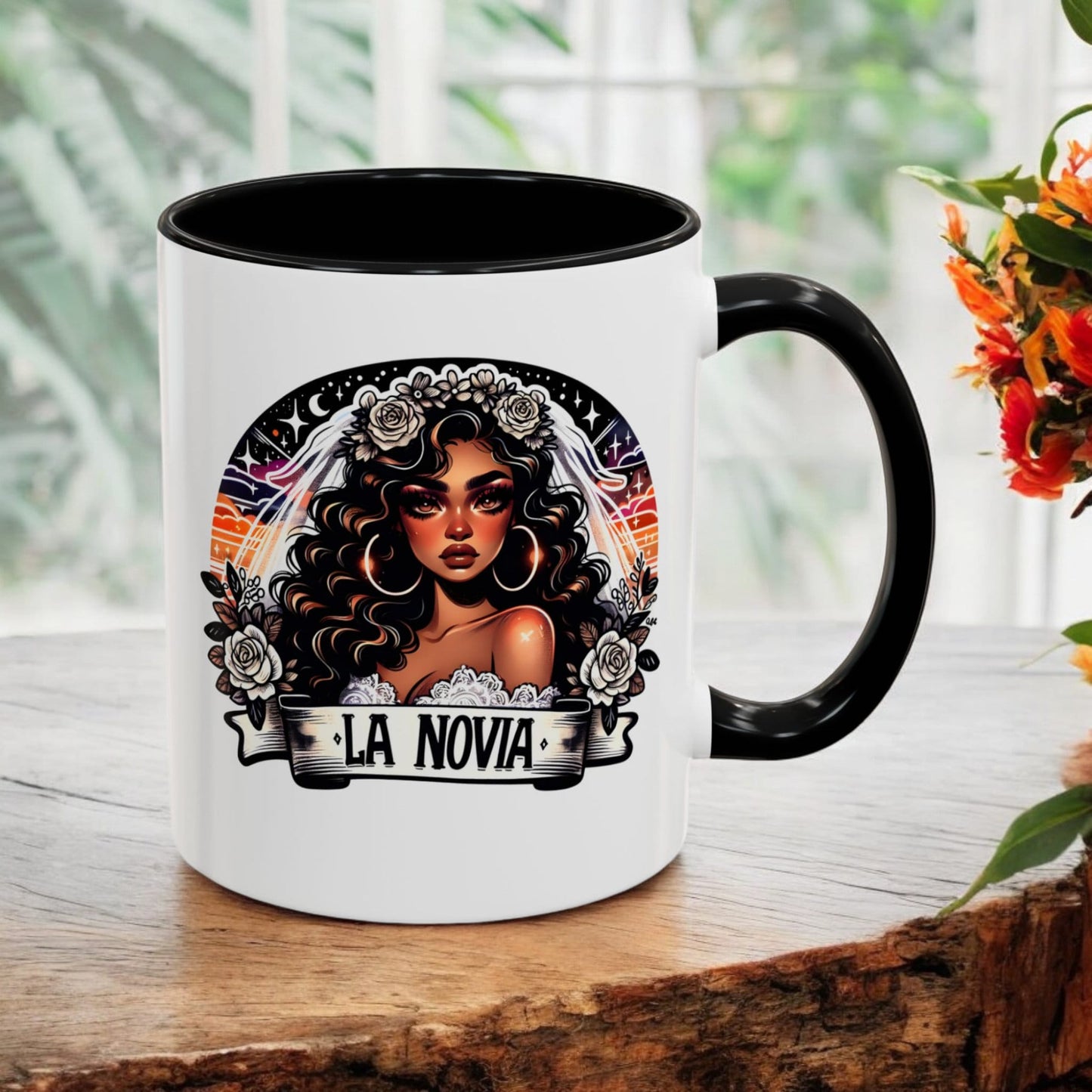 La Novia - Latina Bridal Bold and Beautiful Hispanic Latina Bride Mug - Vintage Bridal Shower Pre Wedding Gift