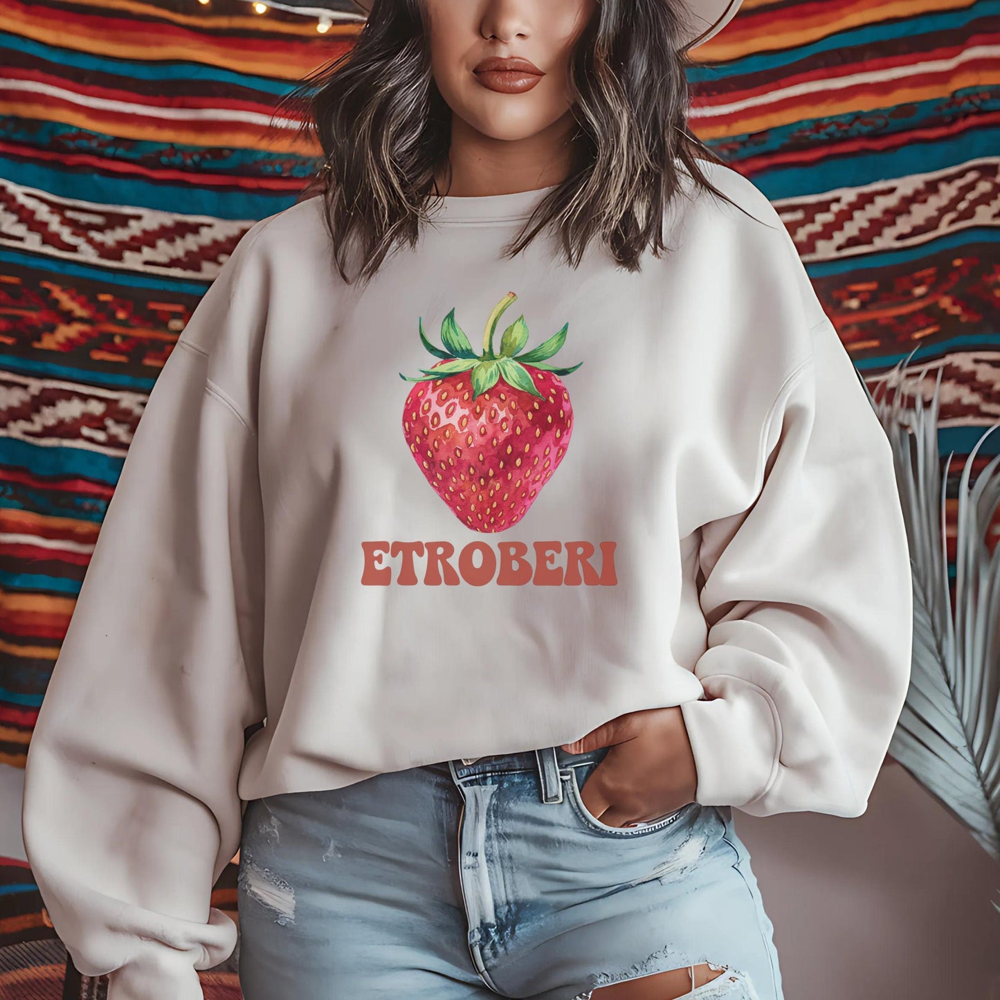 Funny Strawberry Sweatshirt - Boricua Etroberi Latina Funny Sweatshirt - Unisex Crewneck - Sarcastic Hispanic Gift - Puerto Rican Gift