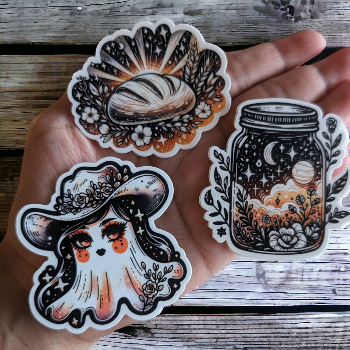 Cute Western Ghost Sticker - Waterproof Sourdough Starter Mason Jar Sticker Design - Premium Vinyl Sticker for Sourdough Decorating Gift Set