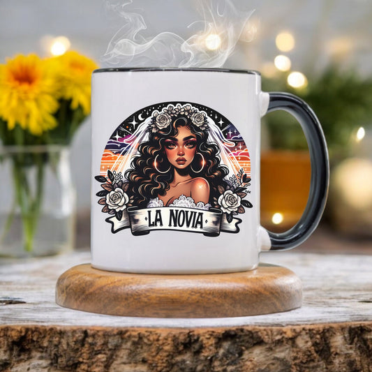 La Novia - Latina Bridal Bold and Beautiful Hispanic Latina Bride Mug - Vintage Bridal Shower Pre Wedding Gift