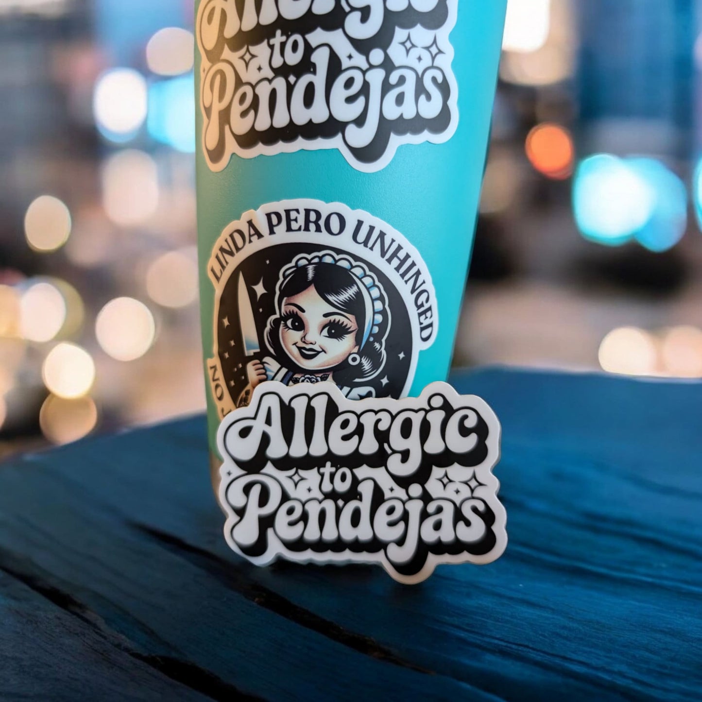 Allergic to Pendejas - Funny Spanish Sticker Premium Vinyl, Waterproof, Modern Chicana Aesthetic - Gift Sticker for Laptop, Water Bottle