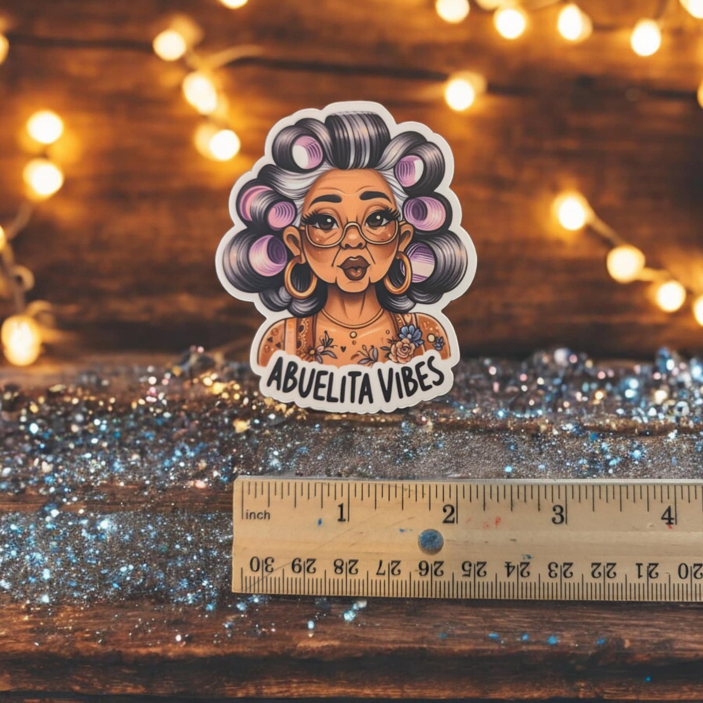 Abuelita Vibes - Cute Spanish Sticker - Latina Power Waterproof Sticker - Cafecito y Chisme Sticker - Bookmark or Craft Gift Calcomania