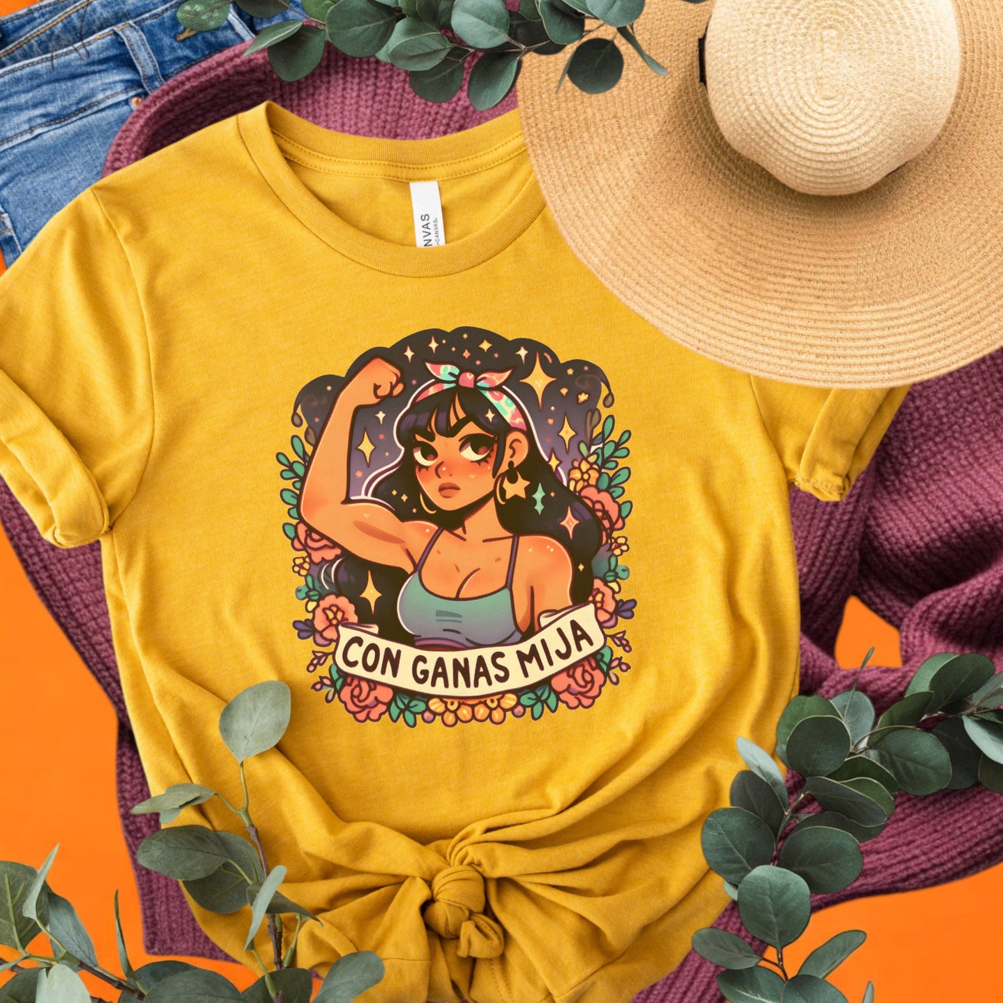 Con Ganas Mija - Latina T-shirt - Unisex Jersey Short Sleeve Tee Latina Power Tee - Latina Feminist Shirt - Latina Woman Shirt